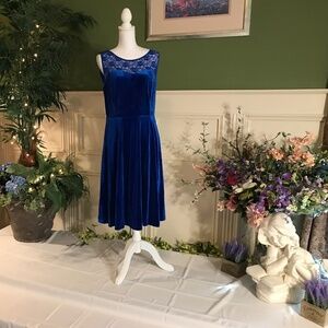 Short Blue Velvet dress
